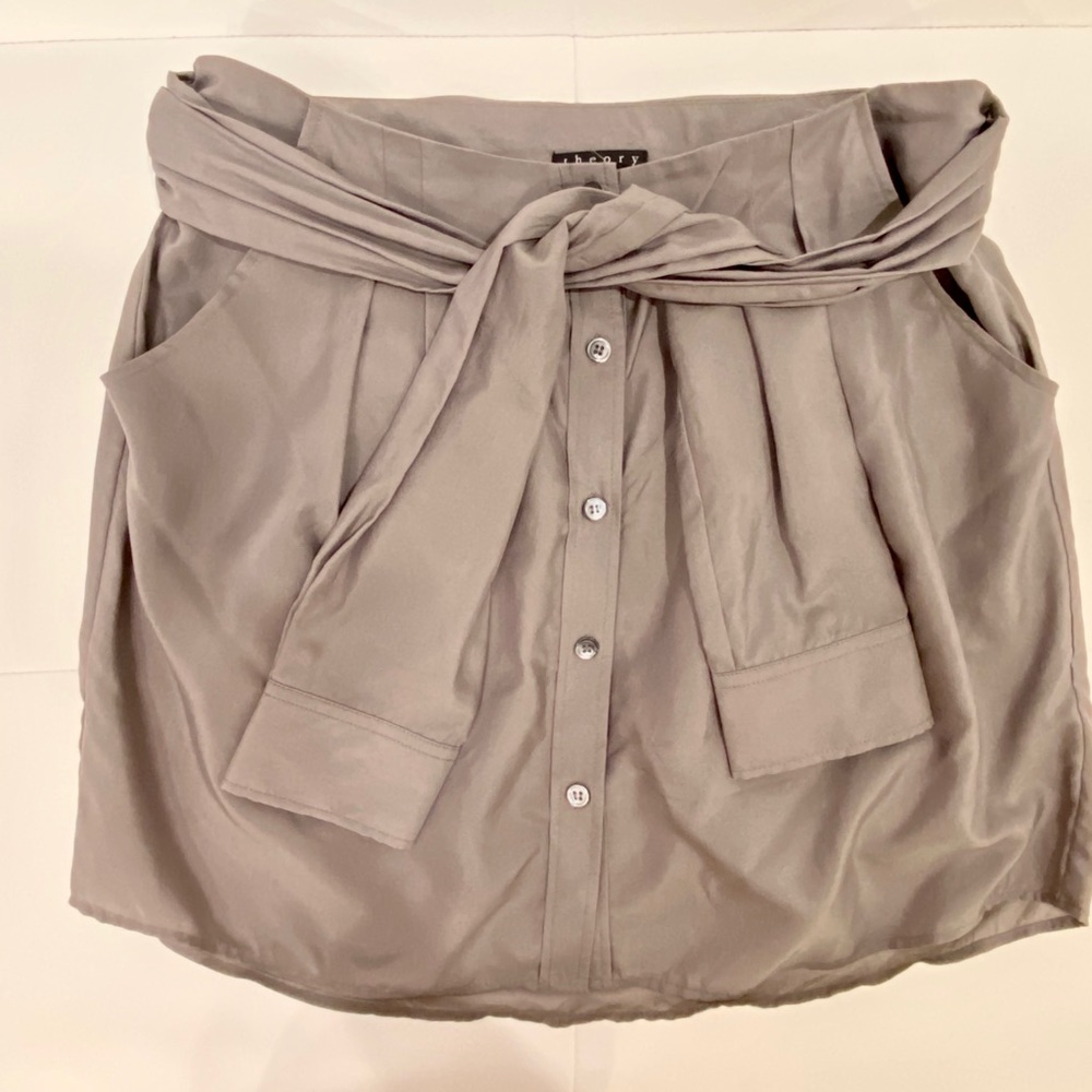 THEORY Silk Mini Skirt Sz 6 - Picture 1 of 5